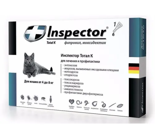 Экопром Inspector Total K для кошек от 4 кг 0,8 мл