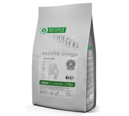 Nature's Protection Superior Care White Dogs Adult Small Breeds (Насекомые), 1,5 кг