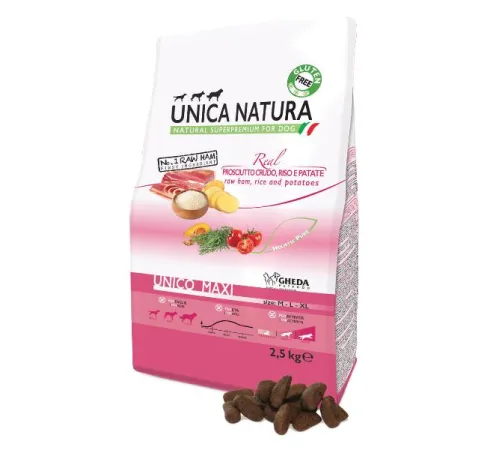 Unica Natura Unico Maxi (Сыровяленая ветчина, рис, картофель) 2,5 кг