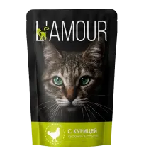 L’AMOUR для кошек с курицей в соусе, 75 г