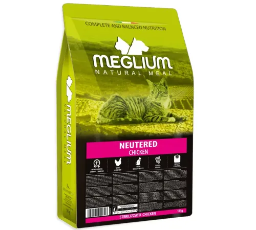 Meglium Сat Neutered (Курица, рыба, говядина), 10 кг