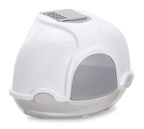 IMAC Био-туалет для кошек угловой GINGER, 52х52х44,5h см, светло-серый