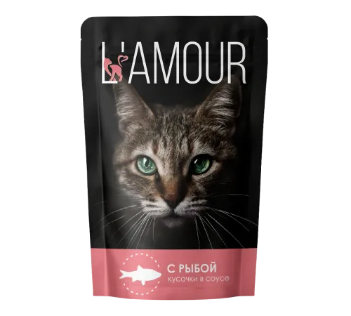 L’AMOUR для кошек с рыбой в соусе, 75 г