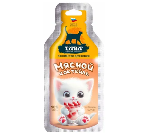ТИТБИТ Мясной коктейль Лакомство для кошек, 15 г