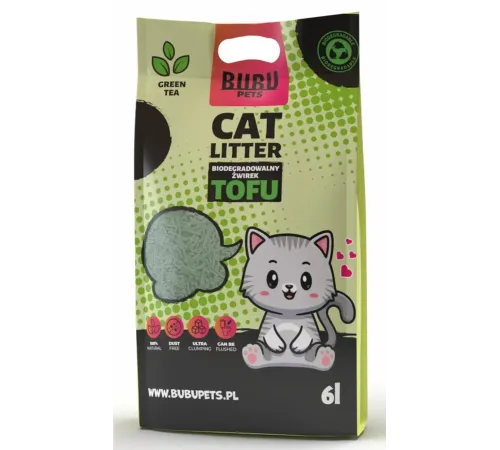 Bubu Pets Tofu Green tea, 6 л (2,5 кг)