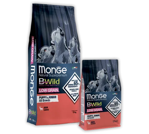 Monge Dog BWild Low Grain Puppy All Breeds (Оленина) 2,5 кг