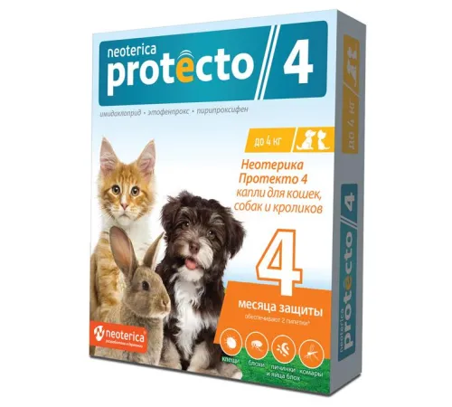 Neoterica Protecto Капли, для кроликов, кошек и собак до 4 кг