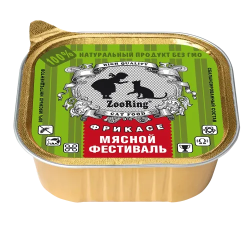 ZooRing Паштет Мясной фестиваль для кошек, 100 г х 16 шт