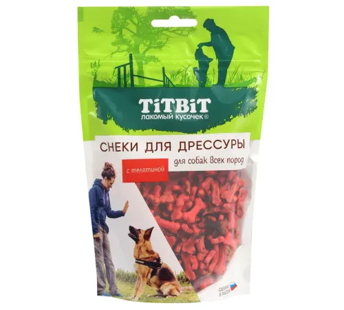 ТИТБИТ Снеки для дрессуры с телятиной, 100 г