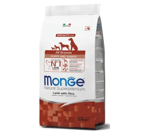 Monge Dog Speciality Puppy&Junior All Breeds (Ягненок,рис) 2,5 кг