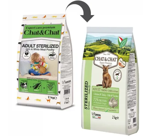 Chat&Chat Expert Adult Sterilized Cat (Птица), 14 кг