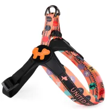 United Pets Шлейка Complete me Forever, оранжевая с рисунком, 1,5 x 34-42 см