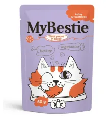 MyBestie для кошек (Индейка с овощами в соусе), 80 г