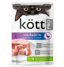 Kott.Pro Паштет с уткой для красивой шерсти кошек, 75 г