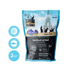 Bon Appetit Sterilized Adult Cat (Курица, лосось, рис), 2 кг
