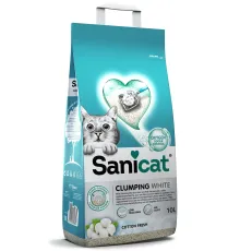 Sanicat Clumping White Cotton Fresh, 10 л