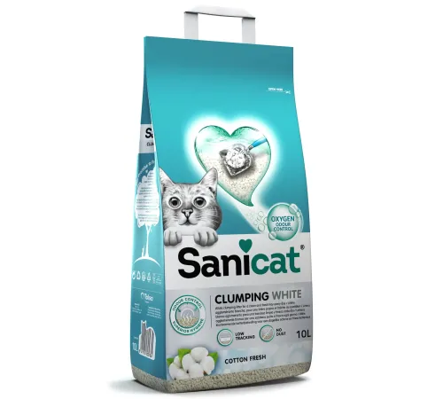 Sanicat Clumping White Cotton Fresh, 10 л