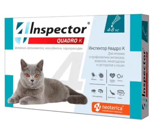 Экопром Inspector Quadro K для кошек 4-8 кг 0,8 мл 1 пипетка