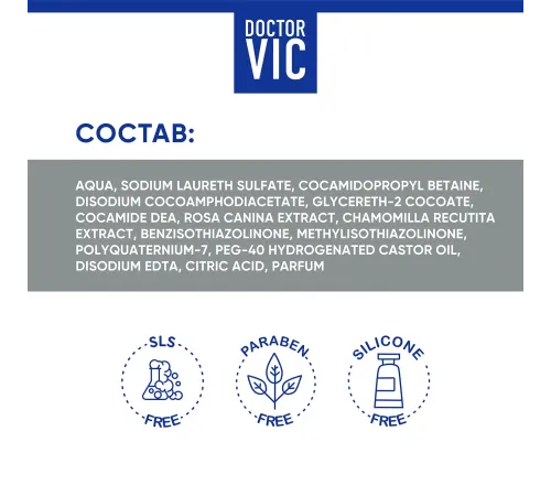 Doctor VIC Шампунь Шиповник и ромашка для котят, 200 мл
