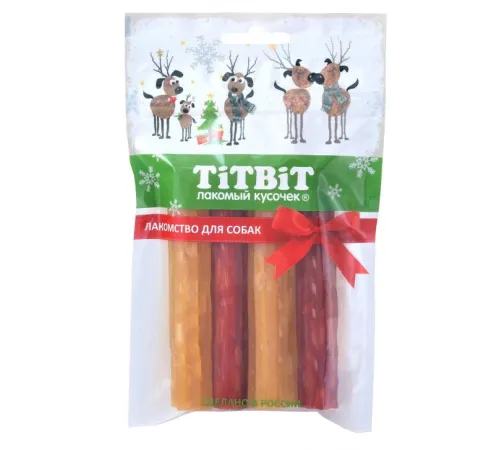ТИТБИТ Палочки мармеладные для собак Red snack (Новогодняя коллекция) 100 г