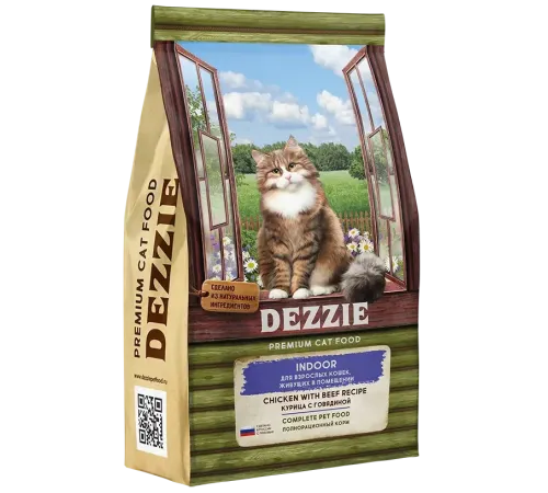 Dezzie Indoor Adult Cat (Курица, говядина), 10 кг