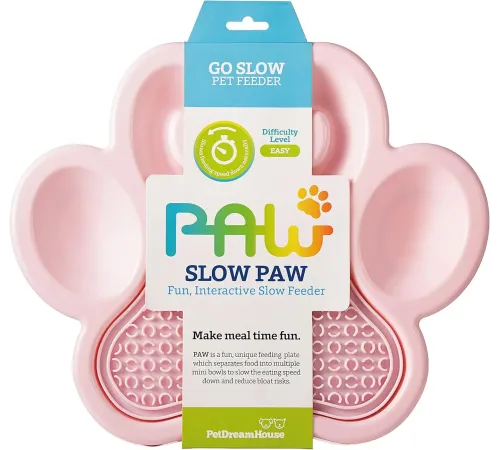 PetDreamHouse Миска для медленного кормления PAW 2в1, розовая