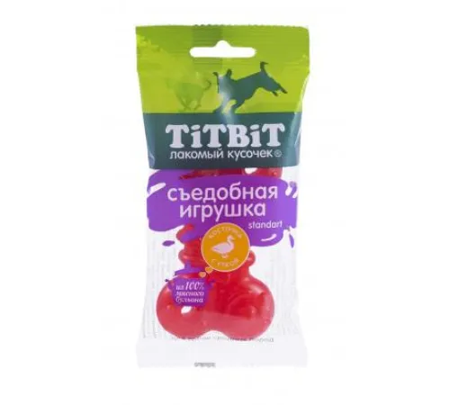 ТИТБИТ Съедобная игрушка косточка с уткой Standart, 50 г