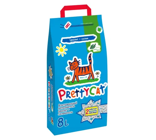 PrettyCat Наполнитель глиняный Naturel (Алоэ), 4 кг (8 л)