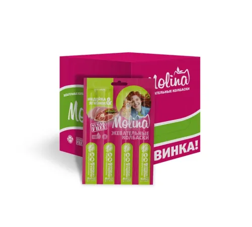Molina Жевательные колбаски для кошек Индейка и ягненок, 20 г