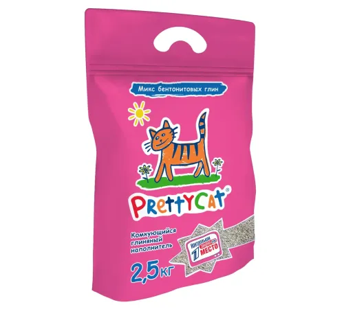 PrettyCat Наполнитель бентонитовый Euro Mix, 2,5 кг