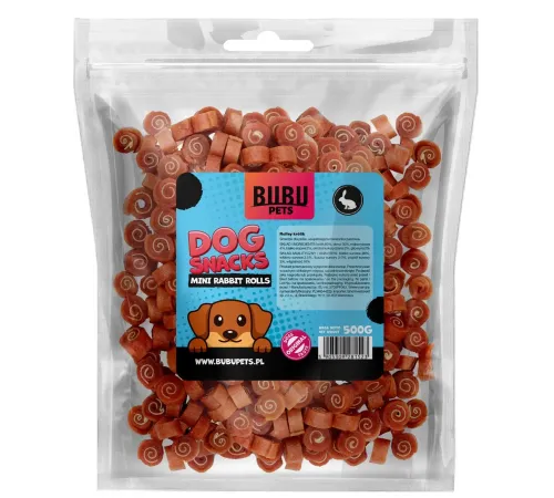 Bubu Pets Мини рулетики из кролика и минтая, 500 г