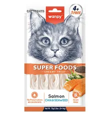 Wanpy Cat Нежное пюре из лосося с семенами чиа и водорослями, 70 г