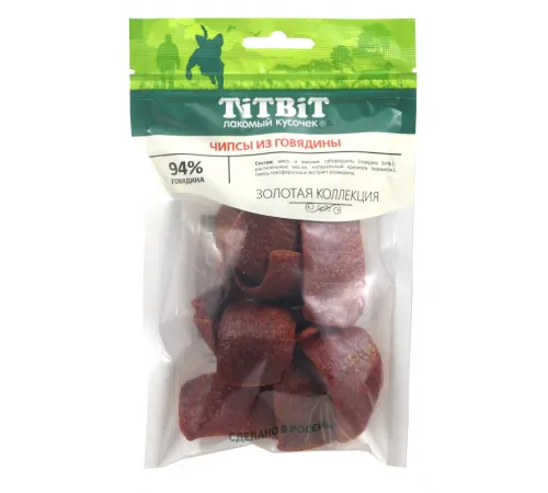 ТИТБИТ Чипсы из говядины для собак, 60 г