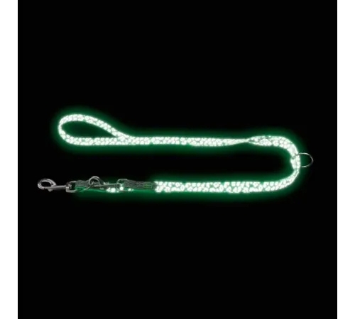 Hunter Регулируемый поводок  T-Leash Convenience Refl Glow, белый/леопарад, 15/200