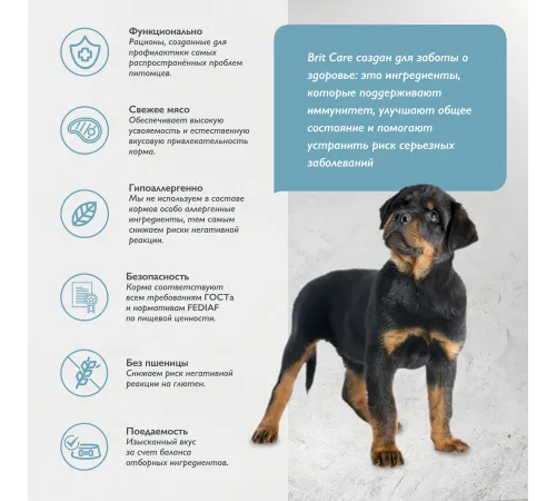 Брит Кеа Dog Puppy&Junior L Healthy Growth (Индейка, ягненок), 3 кг