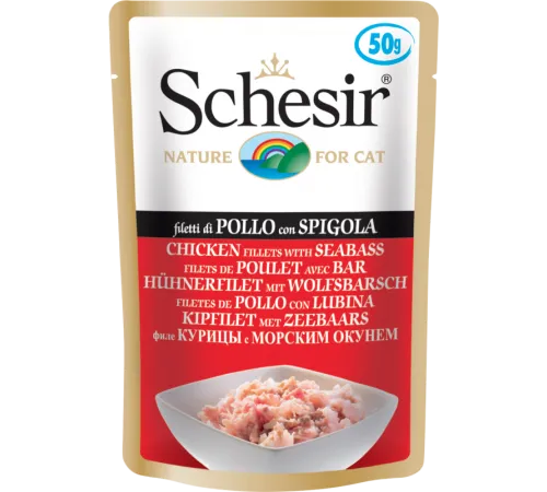Schesir Chicken Seabass (Цыпленок, окунь) 50 г х 10 шт