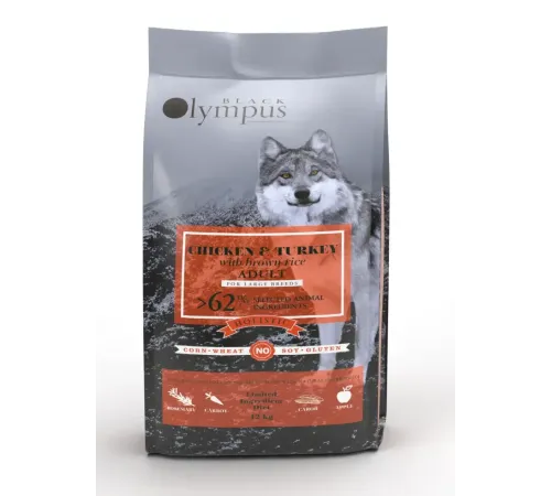 Black Olympus Adult Large Breeds (Курица, индейка), 12 кг