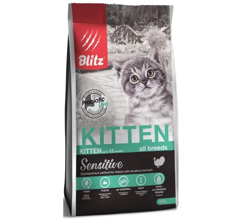 BLITZ Sensitive Kitten (Индейка) 400 г