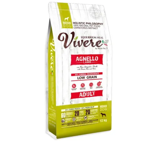 Vivere Dog Adult Medium (Ягненок), 3 кг