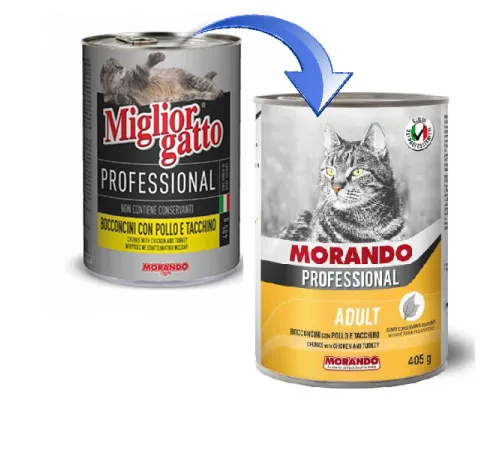 Morando Professional Chicken and Turkey Chunks cat 405 г