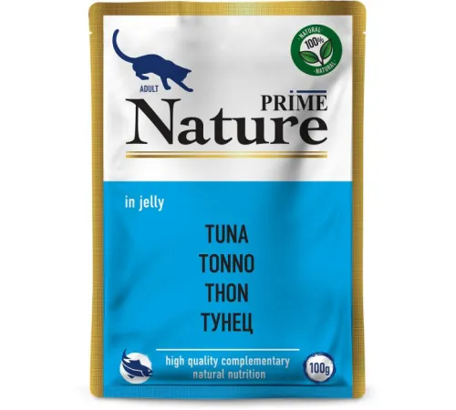 Prime Nature Паучи Тунец в желе для кошек, 100 г