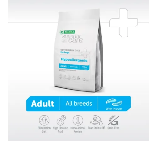 Nature's Protection Vet Diet Hypoallergenic Adult Dog (Насекомые), 1,5 кг