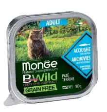 Monge Консервы BWild GF Adult Cat (Анчоус, овощи), 100 г