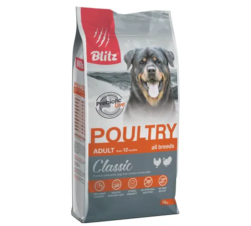 BLITZ Classic Adult Dog (Домашняя птица) 15 кг