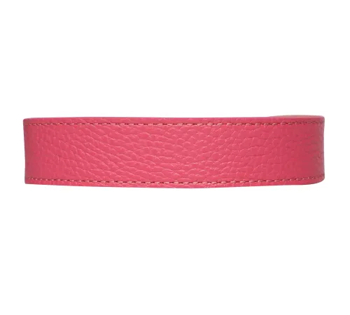 Mr.Kranch Ошейник кожаный с QR-адресником, розовый, 20-24 см