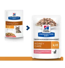 Hill's Prescription Diet k/d Kidney Care для кошек с лососем, 85 г