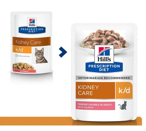Hill's Prescription Diet k/d Kidney Care для кошек с лососем, 85 г