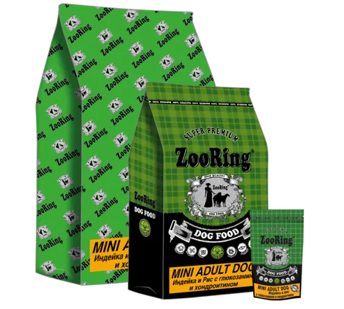 ZooRing Adult Mini Dog (Индейка, рис), 700 г