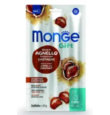 Monge Gift Sensitive Digestion Dog Мягкие палочки со свежим ягненком, каштаном и инулином, 45 г