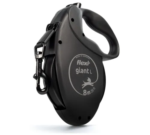 Поводок-рулетка Flexi Giant Black Edition, лента, L